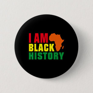 Ik ben Black History Month Afrika Grafisch  Ronde Button 5,7 Cm