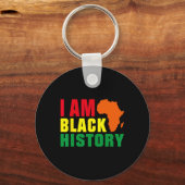 Ik ben Black History Month Afrika Grafisch Sleutelhanger (Voorkant)
