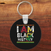 Ik ben Black History Month Afrikaanse trots ontwer Sleutelhanger (Voorkant)