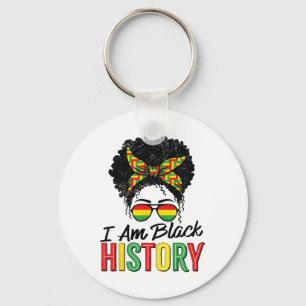 Ik ben Black History Month Afrikaanse vrouwen meis Sleutelhanger