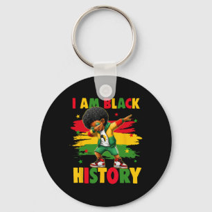 Ik ben Black History Month Afro-Amerikaanse Dabbin Sleutelhanger