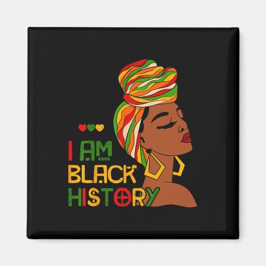 Ik ben Black History Month Afro-Amerikaanse Junete Magneet (Voorkant)