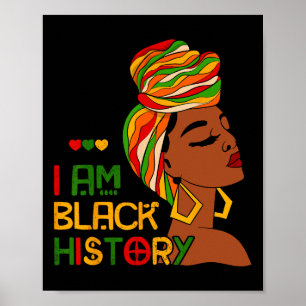 Ik ben Black History Month Afro-Amerikaanse Junete Poster