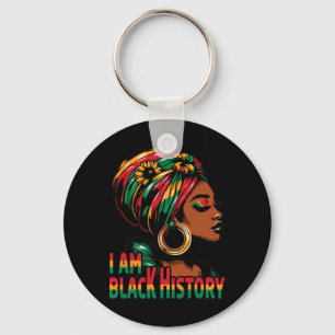 Ik ben Black History Month Afro-Amerikaanse Junete Sleutelhanger