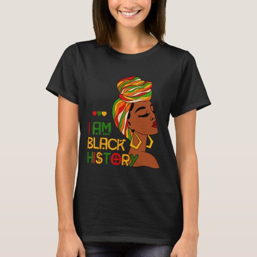 Ik ben Black History Month Afro-Amerikaanse Junete T-shirt (Voorkant)