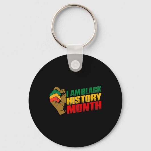 Ik ben Black History Month Afro-Amerikaanse trots Sleutelhanger (Voorkant)