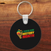 Ik ben Black History Month Afro-Amerikaanse trots Sleutelhanger (Voorkant)