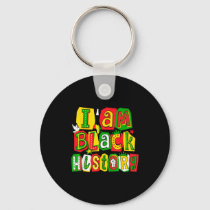 Ik ben Black History Month Afro-Amerikaanse Zwarte Sleutelhanger