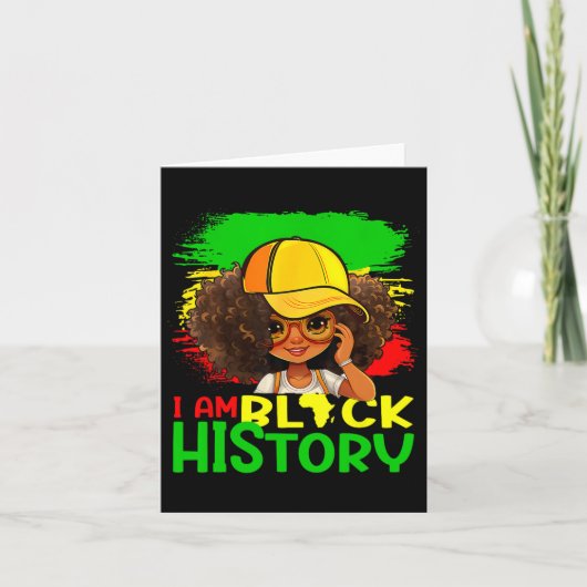 Ik ben Black History Month Black Melanine Queen Gi Kaart (Voorkant)