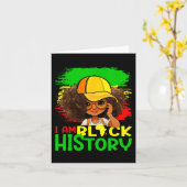 Ik ben Black History Month Black Melanine Queen Gi Kaart (Gele Bloem)