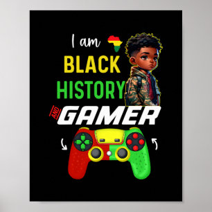Ik ben Black History Month Gamer Afro-Amerikaanse  Poster