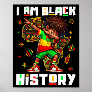 Ik ben Black History Month Jongens Dabbing Jongen Poster