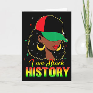 Ik ben Black History Month Loc'd meisje Zwarte vro Kaart