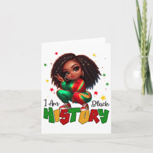 Ik ben Black History Month Schattigee Melanin Afro Kaart
