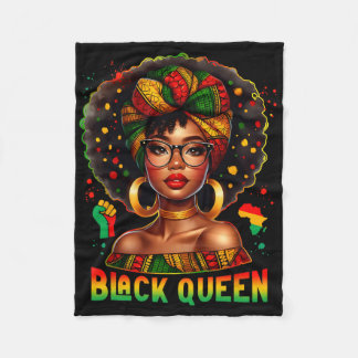 Ik ben Black History Month Vrouw Meisje Afro Zwart Fleece Deken