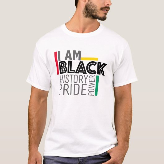 Ik ben Black History Power Pride Afro American Mel T-shirt (Voorkant)