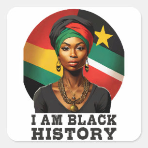 Ik ben Black History Vierkante Sticker
