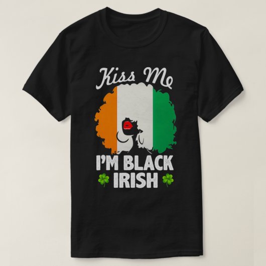 Ik ben Black Irish St Patrick's Day, African T-shirt (Design voorkant)