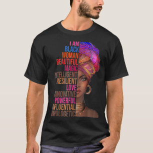 Ik ben Black Woman Black History Maand Queen Melan T-shirt