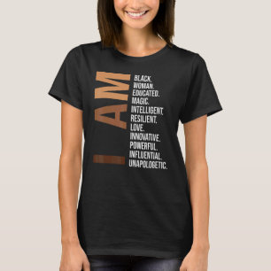 Ik ben Black Woman Opgeleide Black History Maand W T-shirt