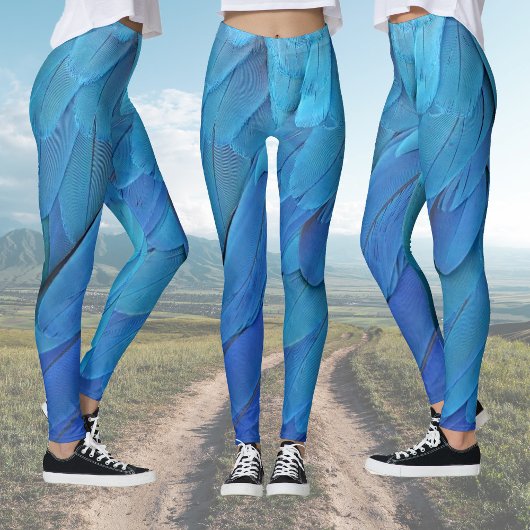 Ik ben blauw - Macaw veren Leggings