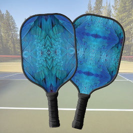 Ik ben blauw - papegaaienveren, dierenprint pickleball paddle