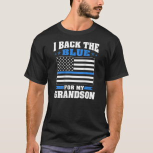 Ik ben blauw voor mijn kleinzoon Proud Police Gran T-shirt