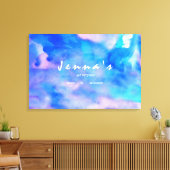 Ik ben BLAUW WATERVERF Bat Mitzvah Inloggen Board Canvas Afdruk (Insitu (Woonkamer))