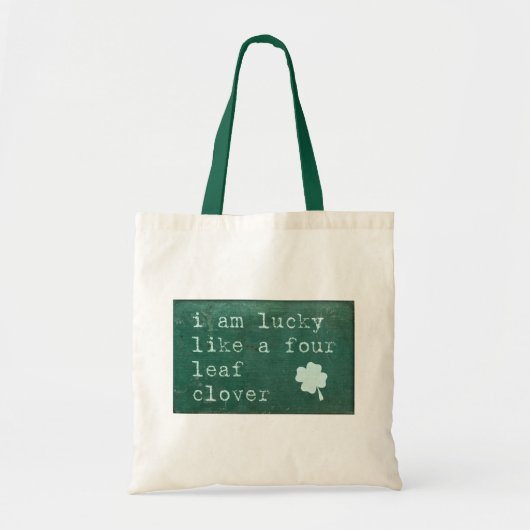 Ik ben blij als een vier lef-klaver tote bag (Voorkant)
