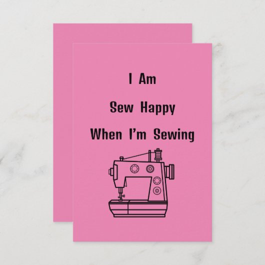 Ik ben blij als ik naai bedankkaart (Voorkant / Achterkant)