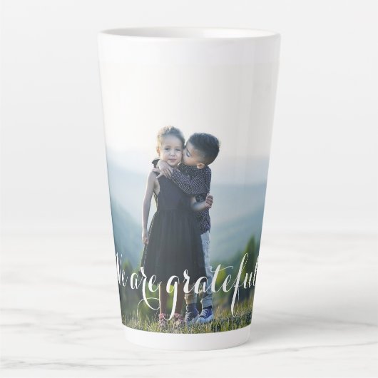 Ik ben blij dat ik blij ben met de foto van Thanks Latte Mok (Voorkant)