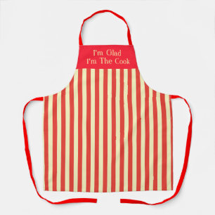 Ik ben blij dat ik de kok ben Red Stripe Kitchen Schort