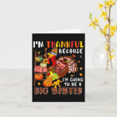 Ik ben blij dat ik een grote zuster Herfst kalkoen Kaart (Gele Bloem)