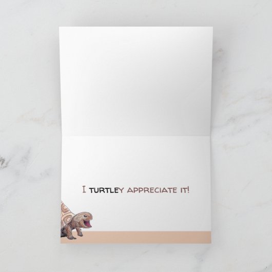 "Ik ben blij dat ik het waardeer" Turtle Dank je w Kaart (Binnen)