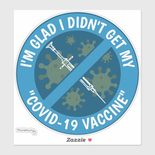 Ik ben blij dat ik mijn "COVID-19 vaccin" vinyl ni Sticker (Vel)