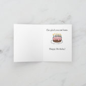 Ik ben blij dat je bent geboren Funny Gothic Owl B Kaart (Binnen)