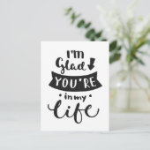 Ik ben blij dat je in mijn leven bent briefkaart (Staand voorkant)