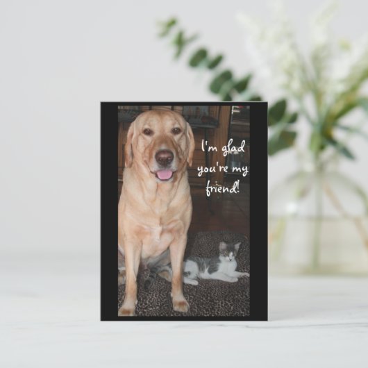 Ik ben blij dat je mijn vriend bent! briefkaart (Staand voorkant)