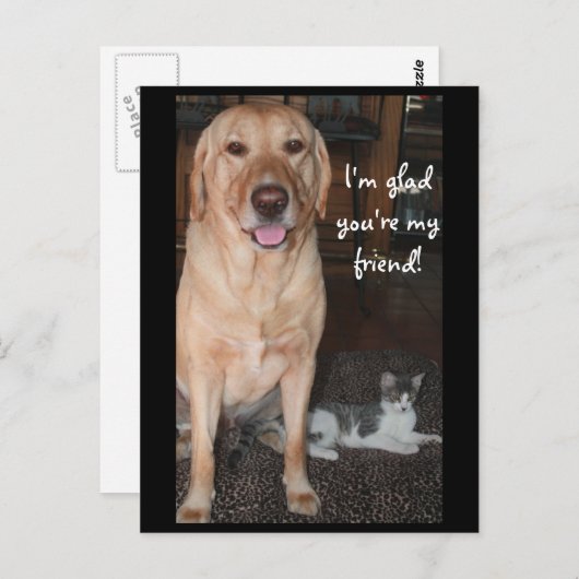 Ik ben blij dat je mijn vriend bent! briefkaart (Voorkant / Achterkant)