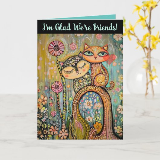 Ik ben blij dat we vrienden zijn Valentijnsdag Kaart (Gele Bloem)