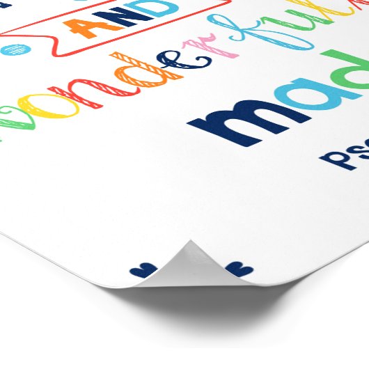 Ik ben blij en geweldig gemaakt Kinder Christelijk Poster (Hoek)