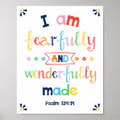 Ik ben blij en geweldig gemaakt Kinder Christelijk Poster (Voorkant)