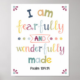 Ik ben blij en geweldig gemaakt Kinder Christelijk Poster