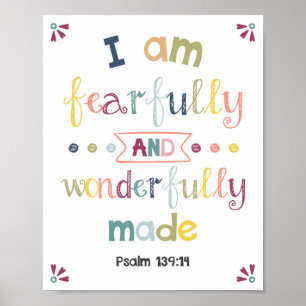 Ik ben blij en geweldig gemaakt Kinder Christelijk Poster