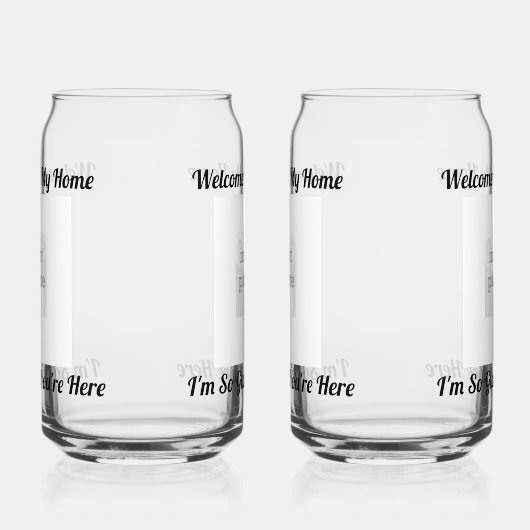 Ik ben blij met frisdrankglas blikvorm glas (Links)