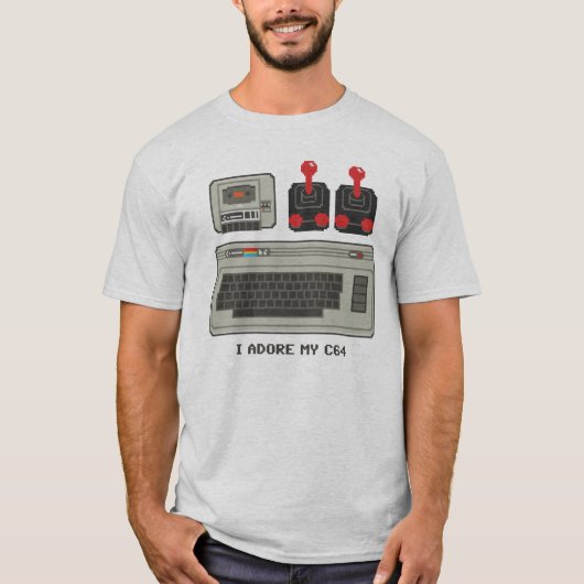 Ik ben blij met mijn C64! 8-bits T-Shirt Commodore (Voorkant)
