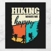 Ik ben blij met mijn wandelgang wijn etiket (Enkel label)