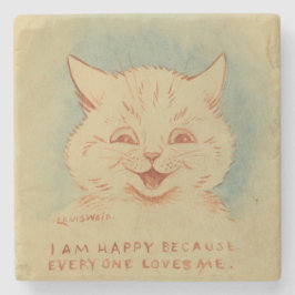 Ik ben blij omdat iedereen van me houdt (lachende  stenen onderzetter