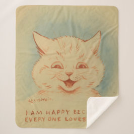 Ik ben blij omdat iedereen van me houdt (lieve kat sherpa deken