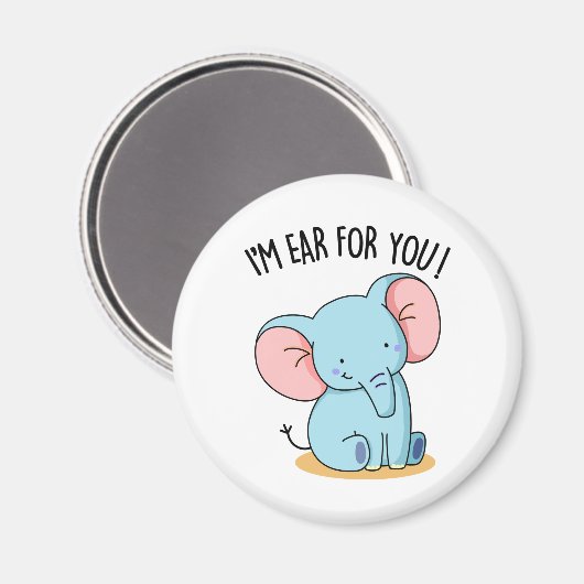 Ik ben blij voor je grappige olifantenwoordspeling magneet (Voorkant / Achterkant)